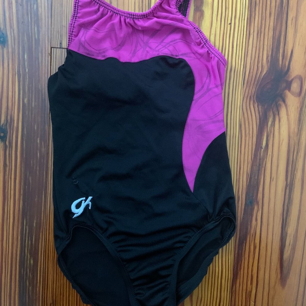 GK Elite pink and black leotard